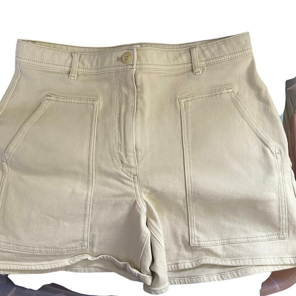 Aritzia Wilfred Free Modern Utility Short Size 10 Birch Beige Cream #98513